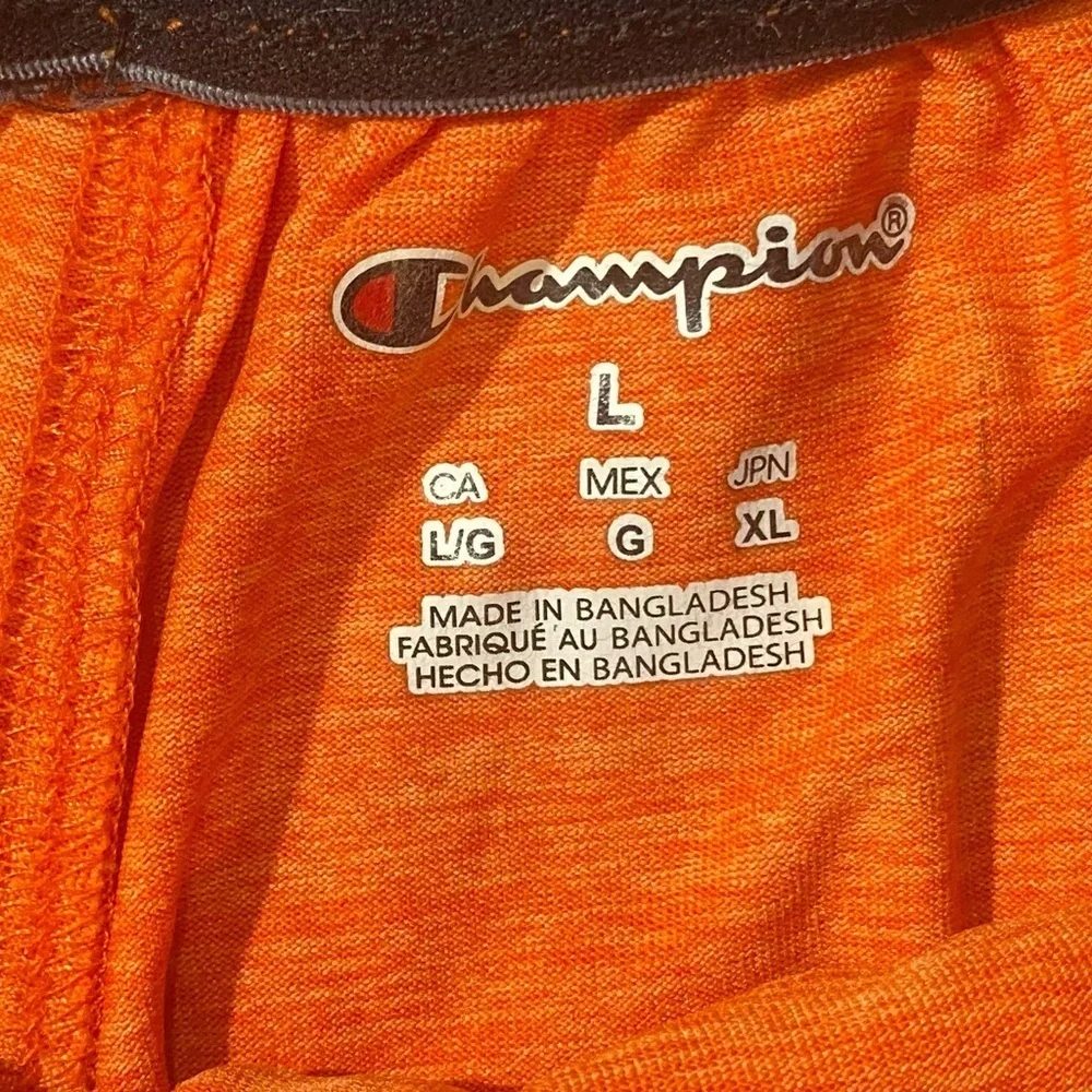 Champion Clemson Tigers Shorts, Size L, Orange w/Grey Side Panels, Elastic Waist